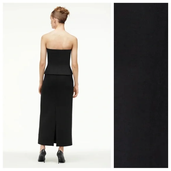 NWT. Zara/Narciso Rodriguez Limited Edition Wool Blend Black Maxi Skirt. Size L.